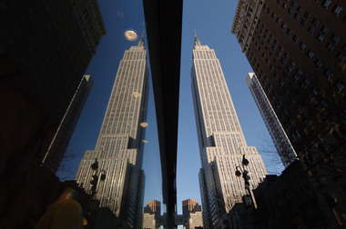 Empire State Building and reflection