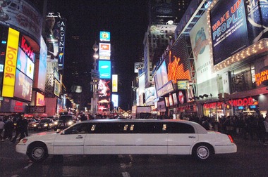 Stretch Limo at Times Square