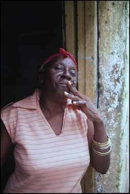 Woman Smoking a Cigar