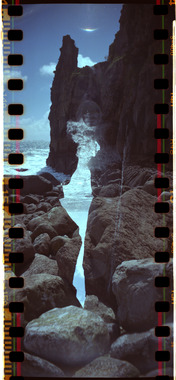 Cave and Coast double exposure