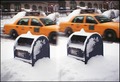 Snowy Mail-box and Taxi in NYC